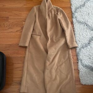 Reformation tan camel midi length long pea coat women’s small